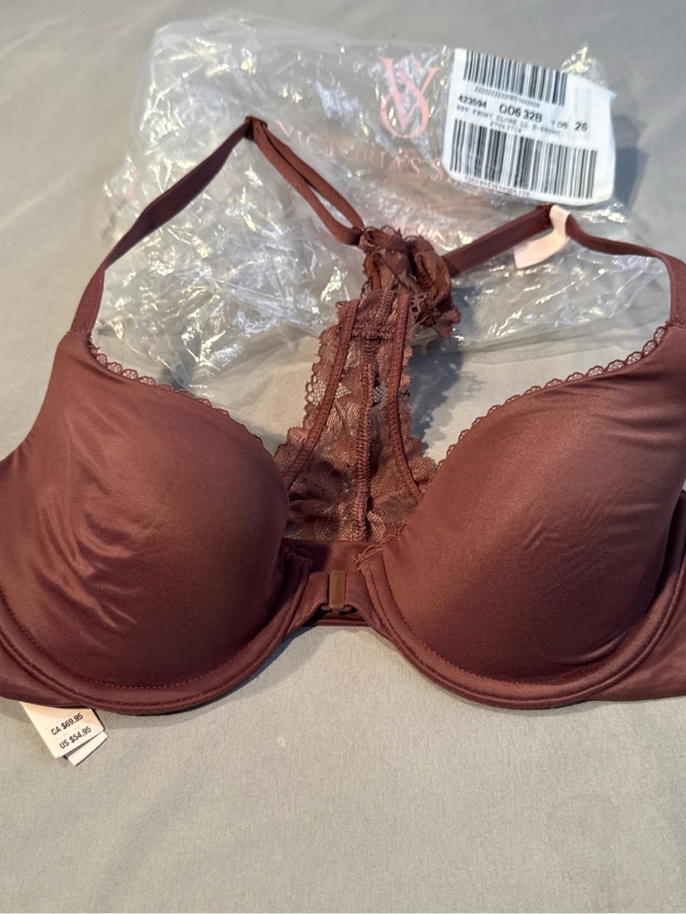 Victoria's Secret Brown Lace Racerback Push-Up Bra NWT